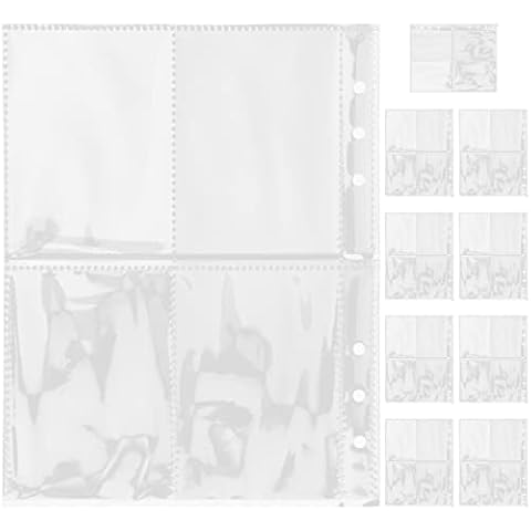 Baluue 30pcs Insert Double Photo Sleeves Binder for Pages Photos Refill Pockets Card Postcards Page Sided and Top Holding Clear Album Protector Loading Cover