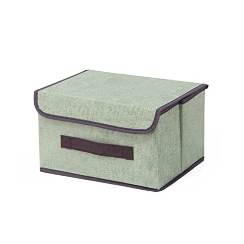 Caja de Clasificación de Artículos Diversos Caja de Almacenamiento Plegable de Tela no Tejida Caja de Almacenamiento a Prueba de Polvo con Tapa para Guardar Ropa, Juguetes y Libros (Verde) Cover