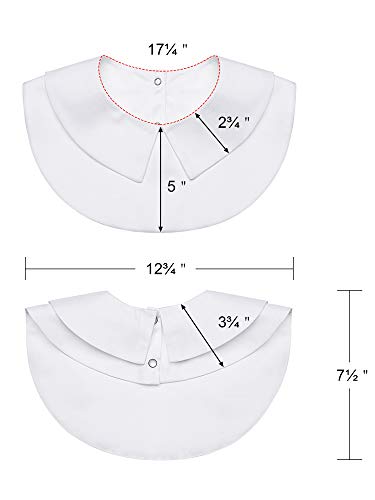 SATINIOR 2 Pieces Fake Collar for Women Shirt Blouse Detachable Dickey Faux False Lapel2
