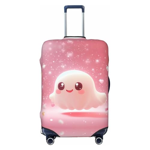 Halloween Pink Cute Ghost A Travel Luggage Covers - Elasticity Suitcase Covers Protector for Luggage 18-32 Inch