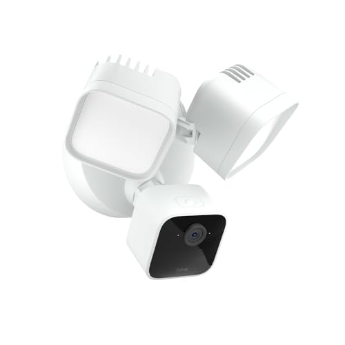 Image of Blink Wired Floodlight Camera With 1-Year Plus plan - Smart security camera, 2600 lumens, HD live view, person detection, built-in siren, Works with Alexa - 1 camera (White)