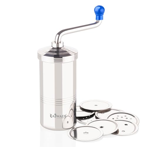 Image of Rajwadi Stainless Steel Sev Sancha Machine /Muruku Maker with 6 Jali, Kitchen Tools of Namkeen and Snacks Maker (Regular)