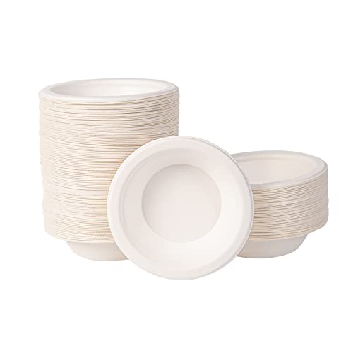 HL Home-Link Kompostierbare Suppenschalen Einweg - 50 Stück 360ml 12 Unzen Einweggeschirr | 100 % Biologisch Abbaubar Zuckerrohr Pappteller | Partyteller für Hochzeit Picknick Einschulung Geburtstag Cover