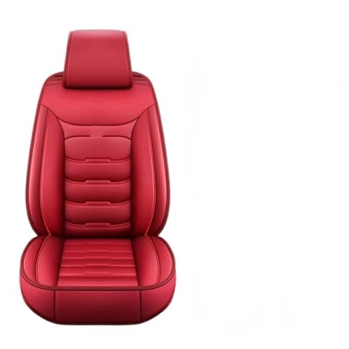 Kdbcet Fundas Asiento Coche Cuero, Protector Delantero Dividido Individual, Universal para Cuatro Estaciones Mayoría SUV Funda De Asiento(Red-1 Piece)