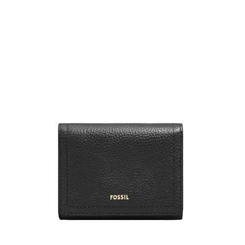 Portefeuille femme compact Fossil Logan noir fini les sacs encombrés