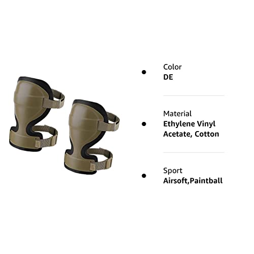 Emersongear Tactical Knee Pads Combat Knee Cap Protector Paintball Airsoft Military Army Battle Hunting Knee-Pads Fully Upgraded Version(De), One Size #TOP7