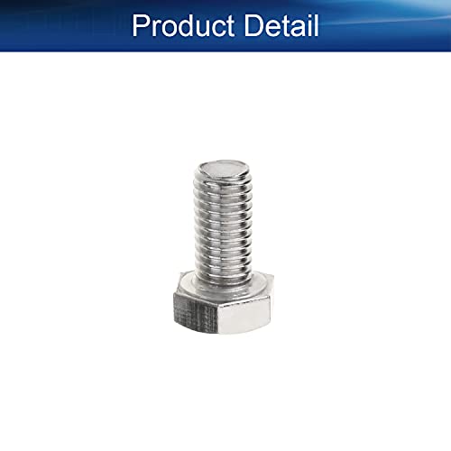 Image of Bettomshin 4Pcs M8 x 16mm Hex Bolts, 304 Stainless Steel 1.25mm Thread Pitch Fully Threaded Metric Hex Head Screw Bolts, Hexagon Screw Bolt, Hex Tap Bolts, Silver (Overall Size 20.8x13x13mm)