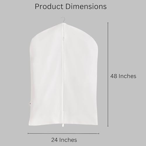 Premium 100% Cotton Garment Bags – 48" Off-White Canvas Suit Cover with YKK Zipper – Breathable, Dust-Proof Storage for Suits, Coats, Dresses, Jackets & Travel/Closet Use2