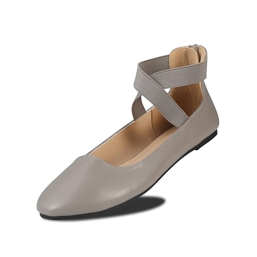 Image of EMMA NEW YORK Ankle Strap Flats for Women, Women Flat Ballerina Shoes, Women's Ballet Flats with Strap