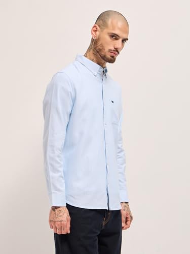 Image of THE BEAR HOUSE Men's Cotton Striped Slim Fit Shirt