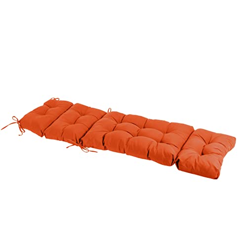 Image of QILLOWAY Outdoor Chaise Lounge Cushion 74x22x4 Inch, Waterproof Weather Resistant Replacement Pad for Patio Pool Furniture, Orange