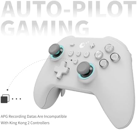 WeChip [No Drift] GuliKit KK3 Max Bluetooth Controller, Kingkong 3 Max Wireless Controller for Switch/Switch OLED, Hall Effect Joystick/Triggers, Maglev/Rotor/HD Vibration, Hyperlink Adapter (White)