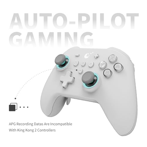 WeChip [No Drift] GuliKit KK3 Max Bluetooth Controller, Kingkong 3 Max Wireless Controller for Switch/Switch OLED, Hall Effect Joystick/Triggers, Maglev/Rotor/HD Vibration, Hyperlink Adapter (White)