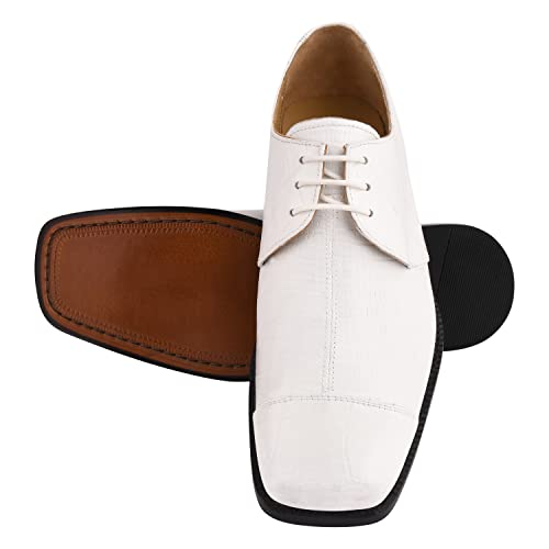 Image of LIBERTYZENO Mens Animal Print & Plain Genuine Leather Adults Lace Up Oxford Dress Shoes for Easter Gift