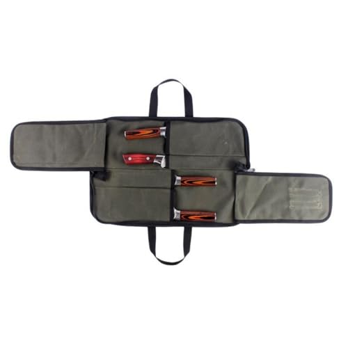 YAKINO シェフナイフ収納袋 シェフナイフ収納袋 ジッパー付きポータブルキャンバスナイフバッグ ツール ナイフ (アップグレード)