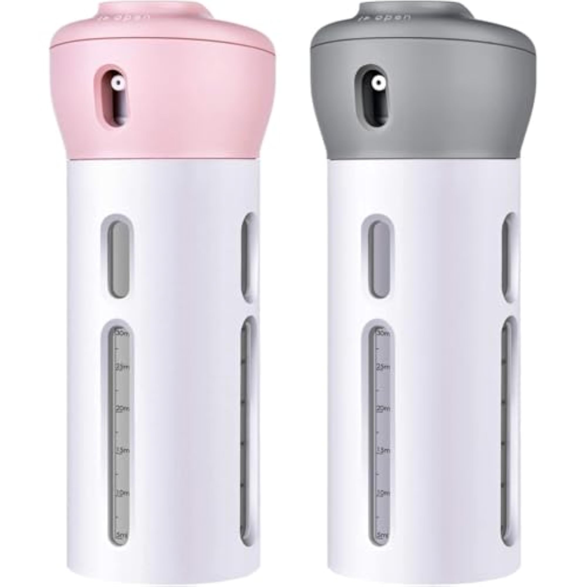 2 Pcs 4-in-1 Refillable Travel Bottles Set