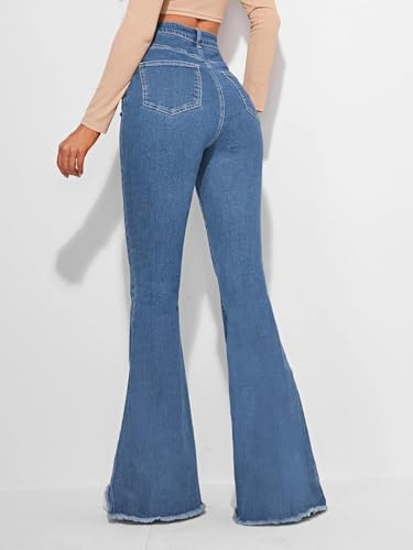 Image of KOTTY Women's Bootcut Flare Jeans with Slim Fit Thigh and Wide Hem Design