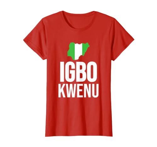 Igbo Kwenu Nigerian Naija Biafra African T-Shirt, Women, Red, XX-Large