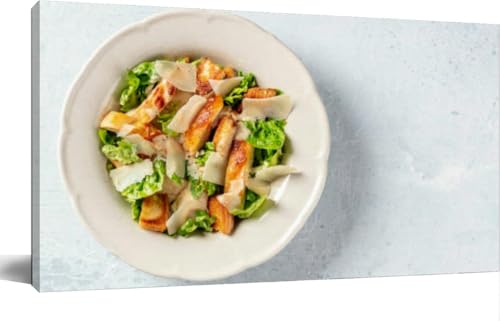 JOPZEMTYED Wall Art Canvas - Caesar Salad & Chicken, 48x24