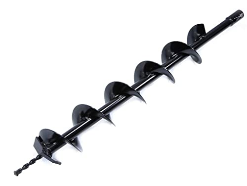 Punta per Trivella Mototrivella a Scoppio 100 mm Attacco 20mm Punta di Ricambio Mototrivella Punta per Trivella a Spirale da Giardino per Piantare Alberi Arbusti Piante Pali