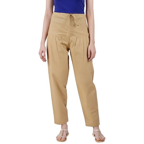 Image of Happy Bunny Salwar Pant for Women, Fine Cotton Ethnic Trousers with Drawstring Waist, Comfortable Daily, Office & Casual Wear Bottoms