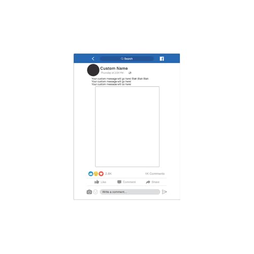 Vispronet Custom Facebook Selfie Frame – 21in x 29in Facebook Frame – Picture Props for Birthday, Graduation, & Parties – Picture Selfie Made from Corrugated Plastic Material – Fits 1-2 People