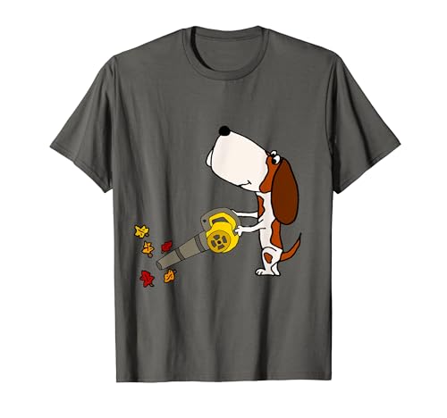 SmileteesFunny Funny Basset Hound using Leaf Blower T-shirt