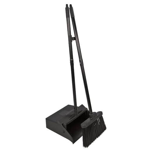 Carlisle 36141503 Duo-Pan Dustpan & Lobby Broom Combo, 3 Foot Overall Height, Black