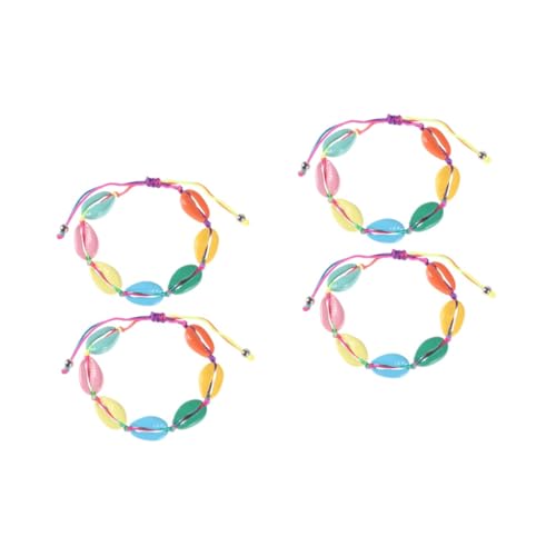 Pulseras boho surferas para mujer WBDWWTD, tobilleras hechas a mano de conchas trenzadas