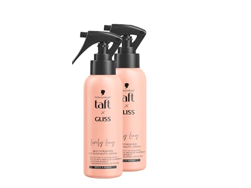 Taft x Gliss Hitzeschutz-Spray Lovely Long (2x 150 ml), Multitasking-Spray bietet Hitzeschutz bis zu 230°, Schutz vor Spliss und langanhaltende definierte Styles