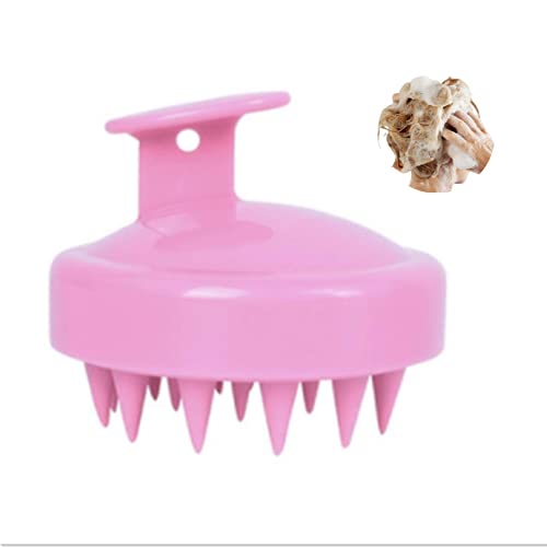 Hair Scalp Massager Shampoo Brush, Scalp Care Brush for Hair Growth, Bath Brush for Gentle Exfoliating on Softer Skin for Women, Men, Kids Pets (Pink)
