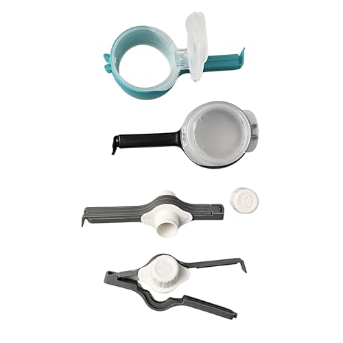 Clips Herméticos para Alimentos - Pack de 4 Clips para Sellado y Cierre de Bolsas con tapa - 2 Pequeños y 2 Grandes - Tapa Reutilizable para Bolsas - Cierre Seguro para Conservar Frescura