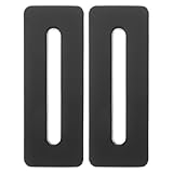NUOBESTY 2pcs Matte Black Rectangular Bathroom Sink Overflow Hole Cover – Decorative Washbasin Drain Overflow
