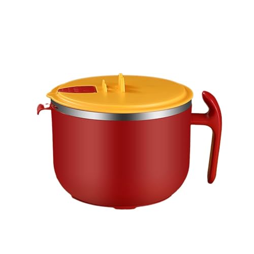 Vilgftyiet - Vilgftyiet Bol à ramen en acier inoxydable avec couvercle, grande capacité de 1200 ml, pour nouilles instantanées, soupe, ragoût et riz, passe au micro-ondes et facile à manipuler, pour la maison et