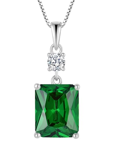 YL Green Emerald Cushion Necklace
