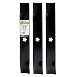 Maxpower 561744B 3 Blade Set for 52 Inch Cut Craftsman, Husqvarna, Poulan Replaces OEM no. 112079, 539-112079, Black
