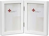 Lawrence Frames Hinged Double White Wood Picture Frame, Gallery Collection, 5 by 7-Inch