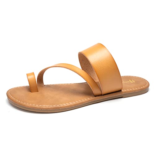 Image of Huayuanwell Women's Slide Sandals Slip On Flat Sandals Flip Flop Thong Sandals Casual Summer Sandals
