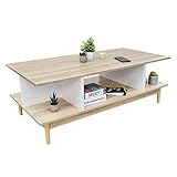 TOPLIVING Mesa de Centro o Mesa de Café, Ideal para Sala, Diseño Moderno, Práctico y Cómodo con Espacios Inferiores...
