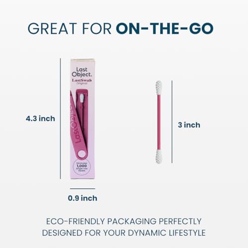 LastSwab® Reusable Cotton Swabs for Ear Cleaning by LastObject® - Eco Friendly Q tips for Ears in Red - 1 Reusable Qtips is equivalent of 1000 common Cotton Swab - Zero Waste Products - Easy to Clean