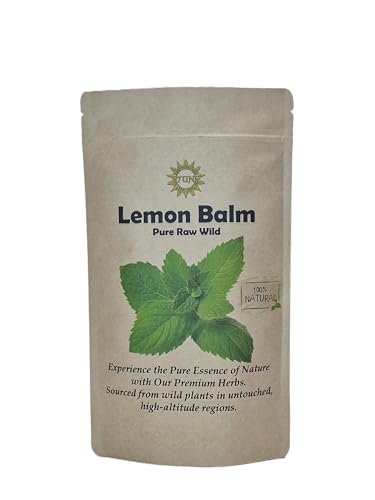 Premium Zitronenmelisse 50g – 100% Rein, Roh, Wild, Nicht-GVO, Vegan – Beruhigendes Kraut zur Stresslinderung, Schlafunterstützung und für die Verdauungsgesundheit – Ideal für Kräutertees und Extrakte