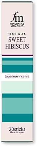 NIPPON KODO - Fragrance Memories - Beach & SEA - Sweet Hibiscus 20 Sticks, Japanese Quality Incense, Since 1575