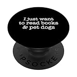 Picture of Pet Animal Lover Gift Bookworm Dog Books Reading PopSockets Adhesive PopGrip