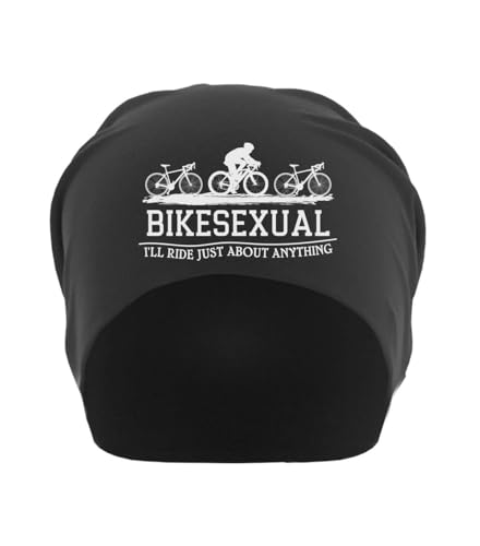 Bonnet souple unisexe Bikesexual en coton fin noir imprimé cyclisme humour en taille unique