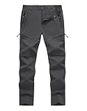 YSENTO Men's Cargo Hiking Pants Lightweight 5 Zipper Pockets Stretch Quick Dry Camping Fishing Travel Pants Dark Gey Size 34