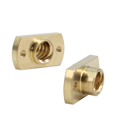 Zeberoxyz 6PCS Brass T8 Nut Trapezoidal Screw for 8mm Diameter, 2mm Pitch 8mm Lead Screw Nut for Ender 3 CR-10 CR-10s Z Axis CNC 3D Printer Parts