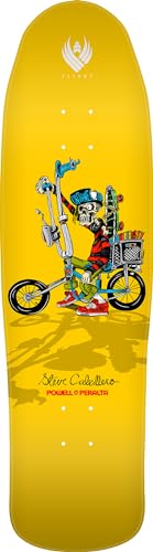 Powell Peralta Steve Caballero Chopper Bike Flight Skateboard Deck, Yellow, 8.9" x 31.8"