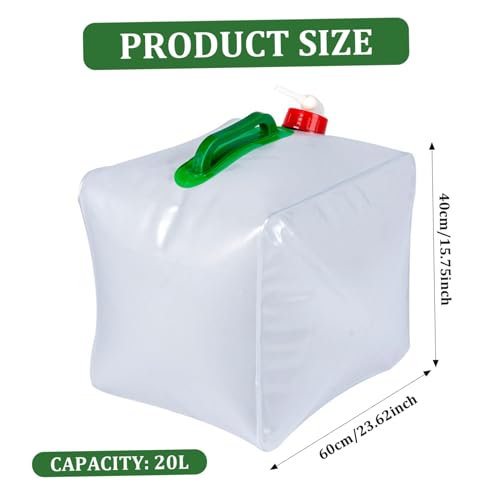 Monetais 5 Gallon Water Jug, Collapsible Water Container with Spigot, Leakproof Pvc Camping Storage Jug with Handle for Hiking, Rv, Emergency Survival - Image 4