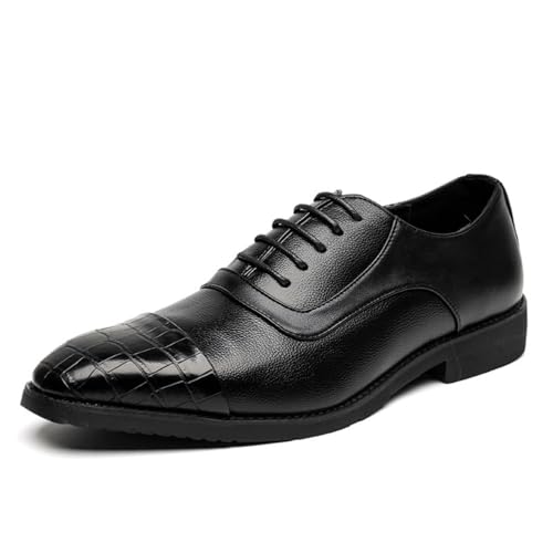 Formal Shoes Dress Oxford for Men Lace Up Pointed Toe PU Leather Solid Color Shoes Large Size Leather Shoes Business Casual Formal Shoes