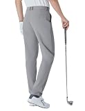 Idtswch Men's Tall Golf Pants 36' Stretch Work Dress Pants Lightweight Quick Dry Casual Trousers with Pockets Light Grey